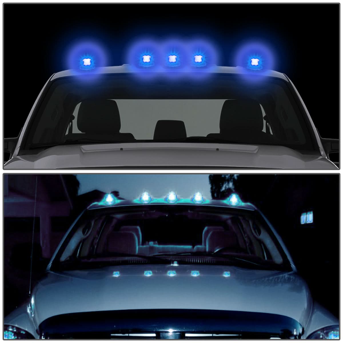 99-15 Ford Super Duty Chrome Housing Blue LED Cab Light