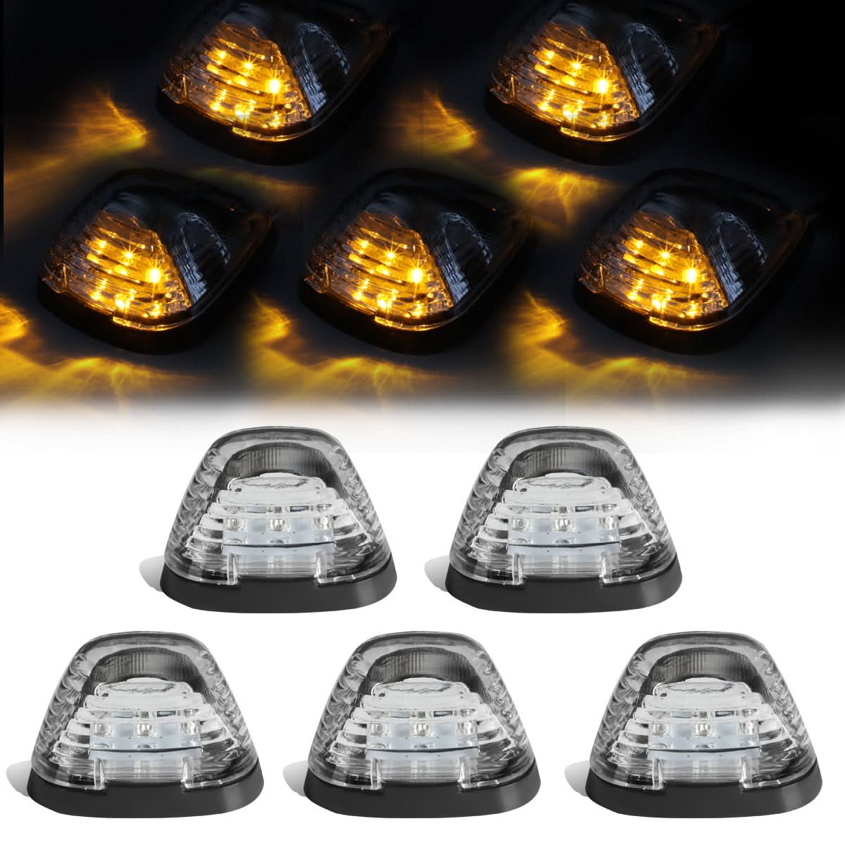 99-15 Ford Super Duty Chrome Housing Amber LED Cab Light