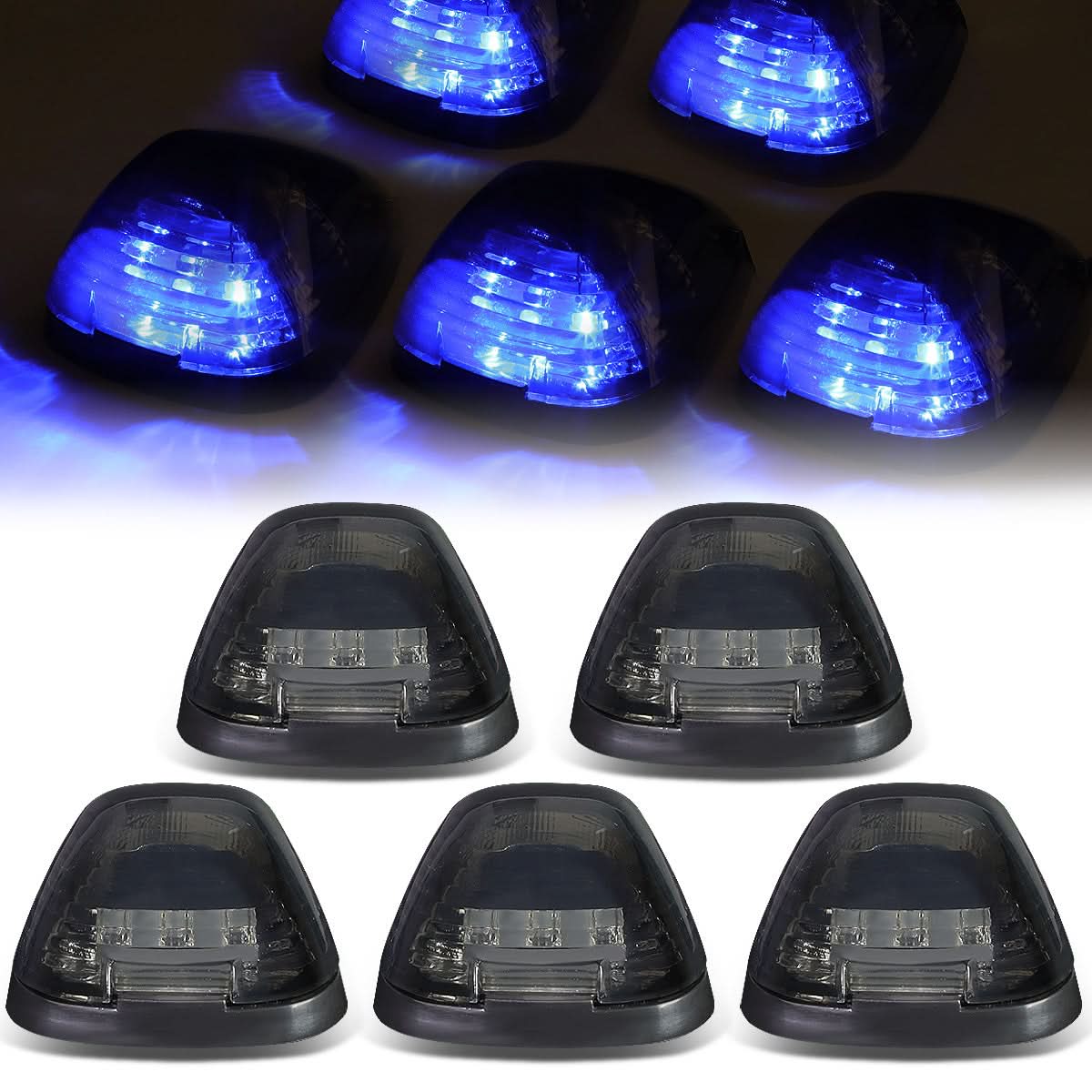 99-15 Ford Super Duty Smoke Housing Blue LED Cab Light