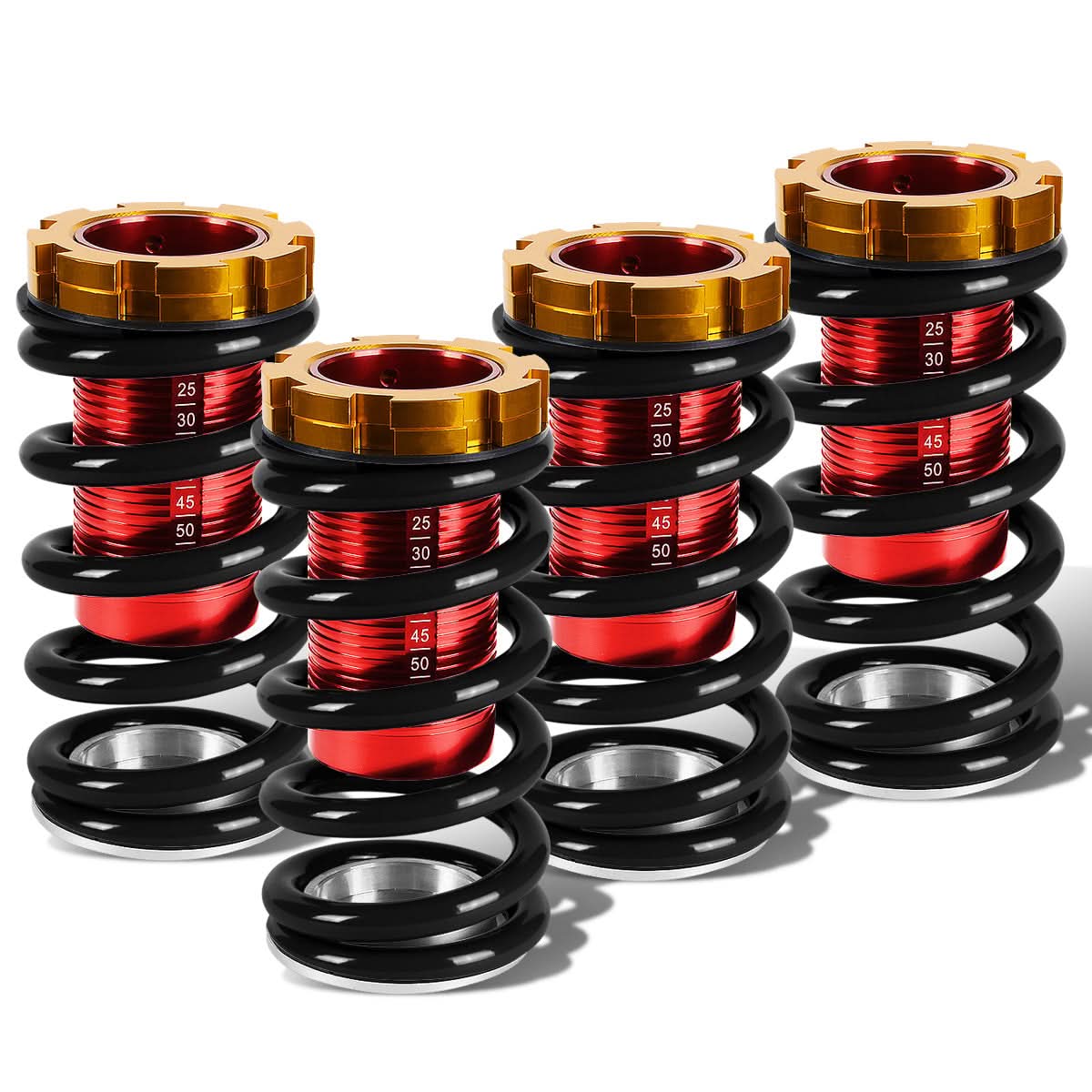 88-01 Honda Civic CRX Del Sol Integra Scale Coilovers Red Gold Black