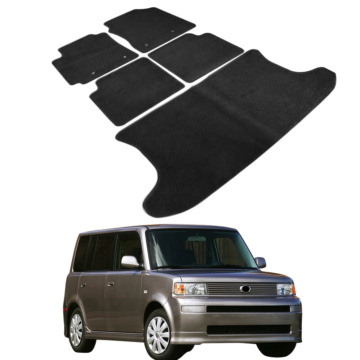 2004-2007 Scion xB Black Car Floor Mats Carpet 5PC Nylon