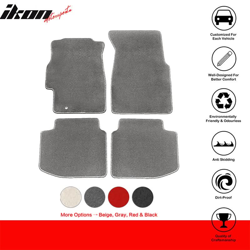 Car Floor Mat for 1996-2000 Honda Civic Gray Carpet 4PC Nylon