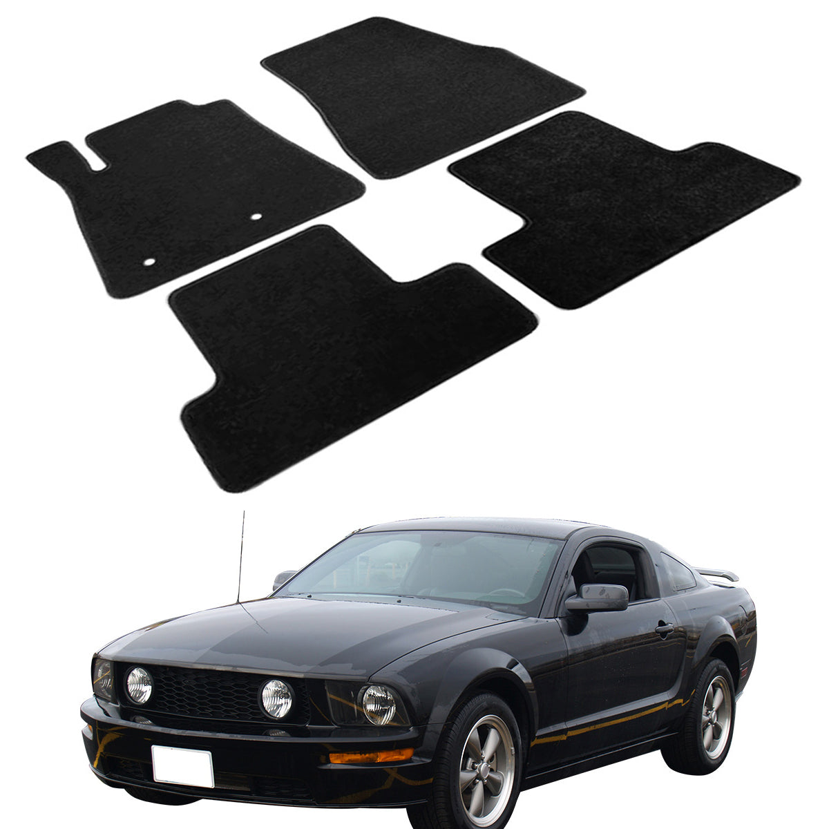 2005-2009 Ford Mustang Car Mats Carpet 4PC Nylon