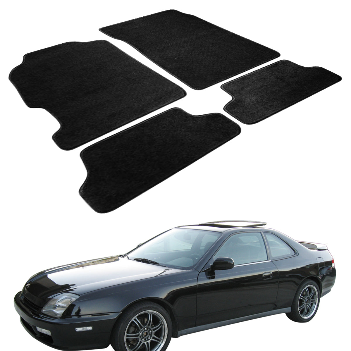 Car Floor Mat for 1997-2001 Honda Prelude OEM Black Nylon 4PC