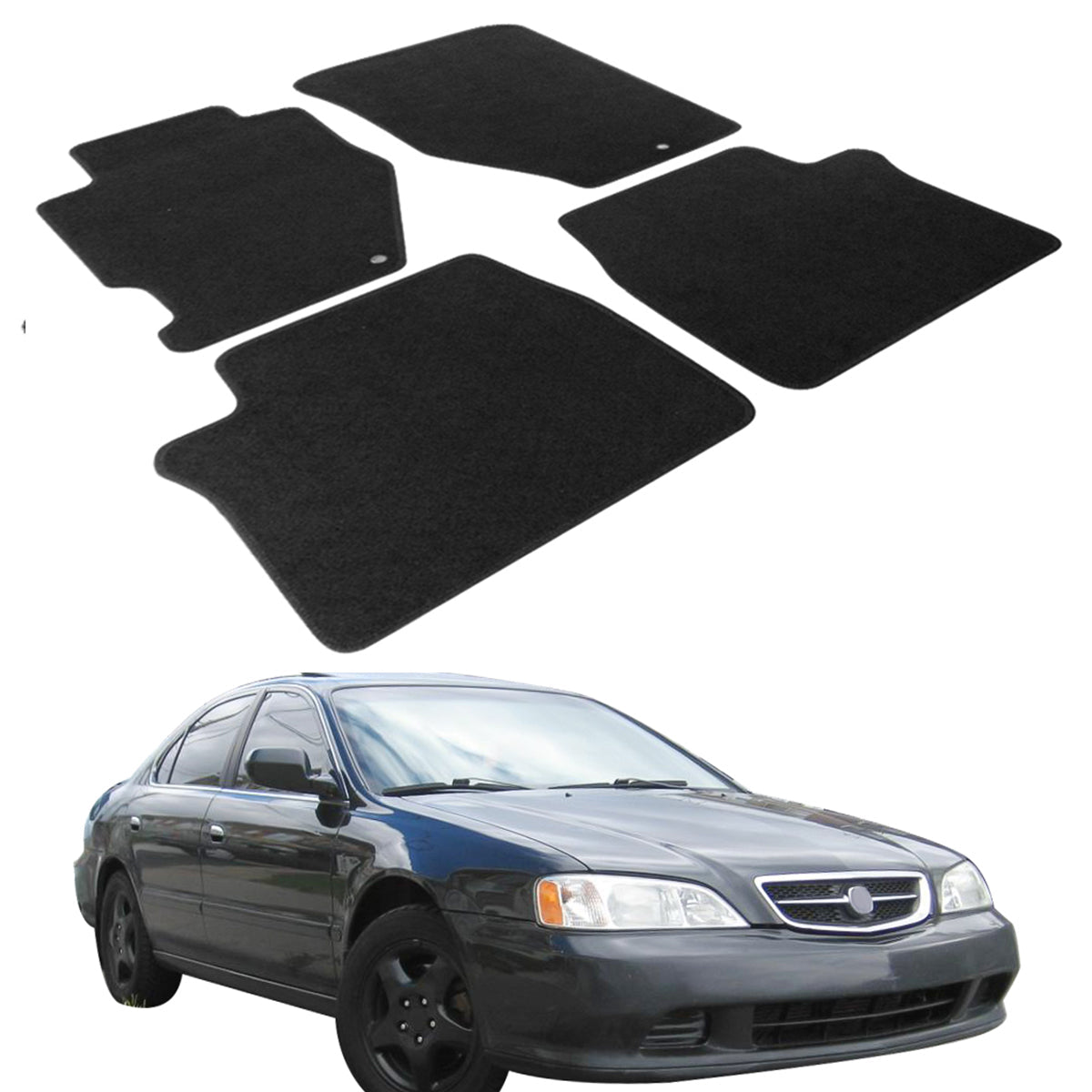 Car Floor Mat for 1999-2003 Acura TL Black Carpet 4PC Nylon