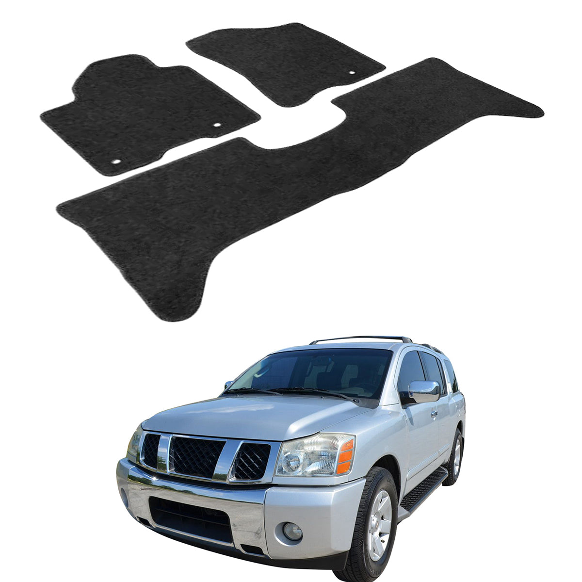 Car Floor Mat for 04-10 Nissan Armada Infiniti QX56 04-12 Titan Black