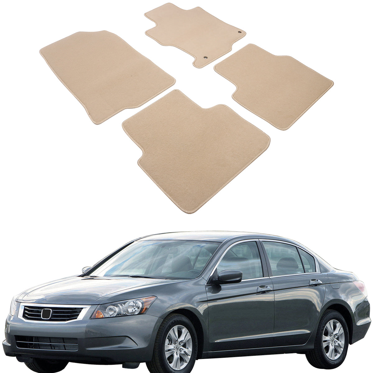 2008-2012 Honda Accord Sedan 4-Door Car Floor Mats Carpet 4PC