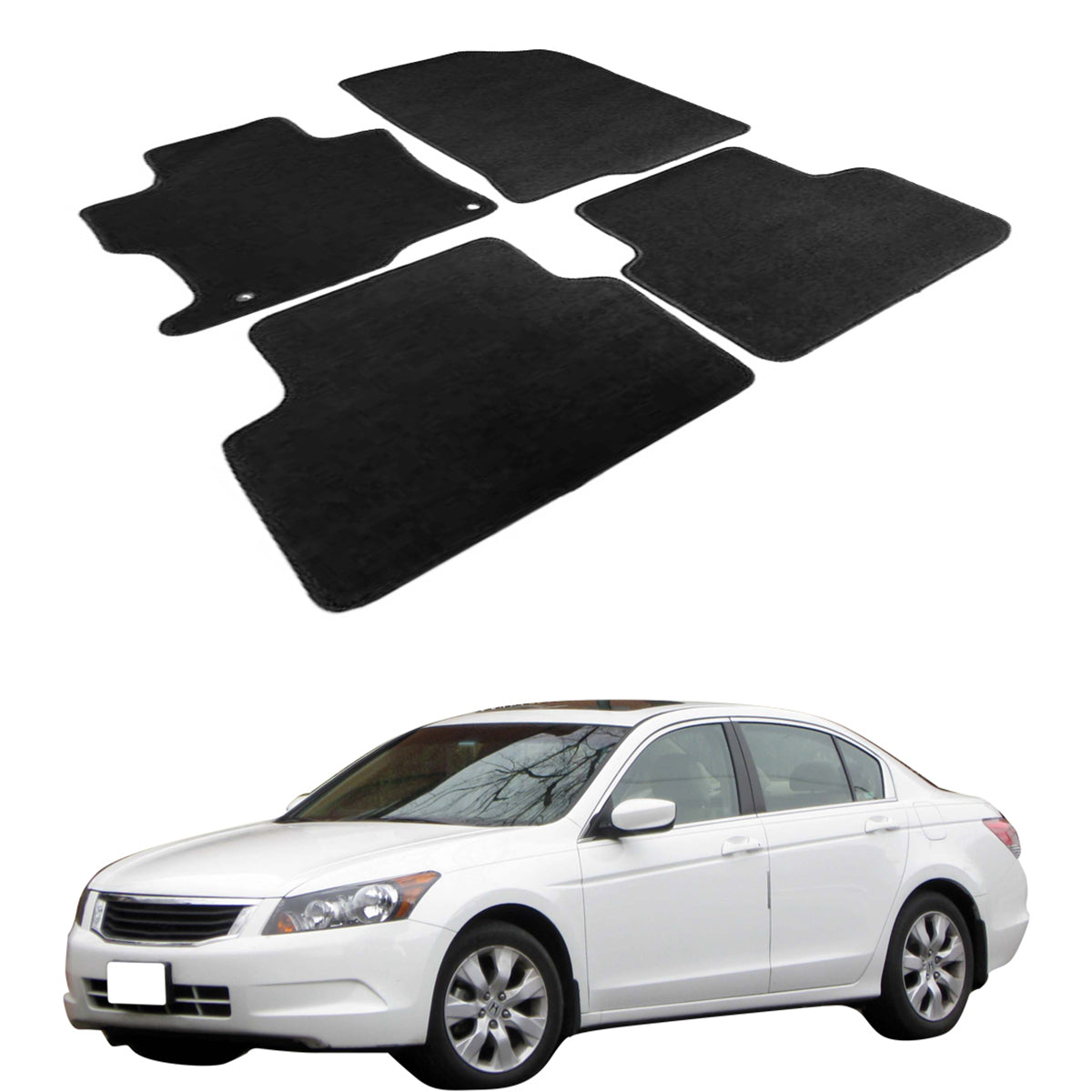 2008-2012 Honda Accord Sedan 4-Door Car Floor Mats Carpet 4PC