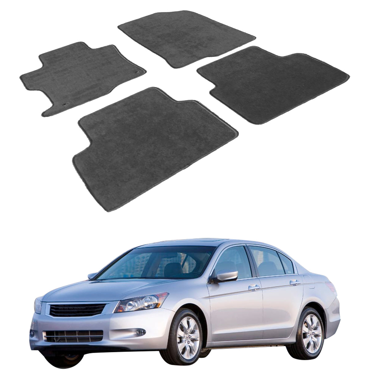 2008-2012 Honda Accord Sedan 4-Door Car Floor Mats Carpet 4PC