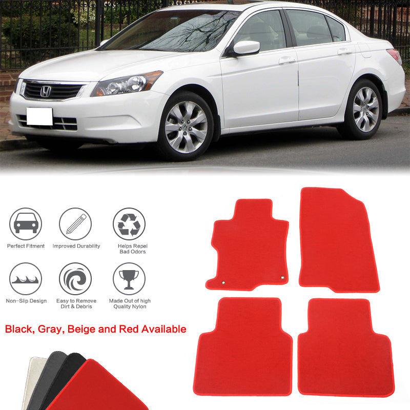 2008-2012 Honda Accord Sedan 4-Door Car Floor Mats Carpet 4PC