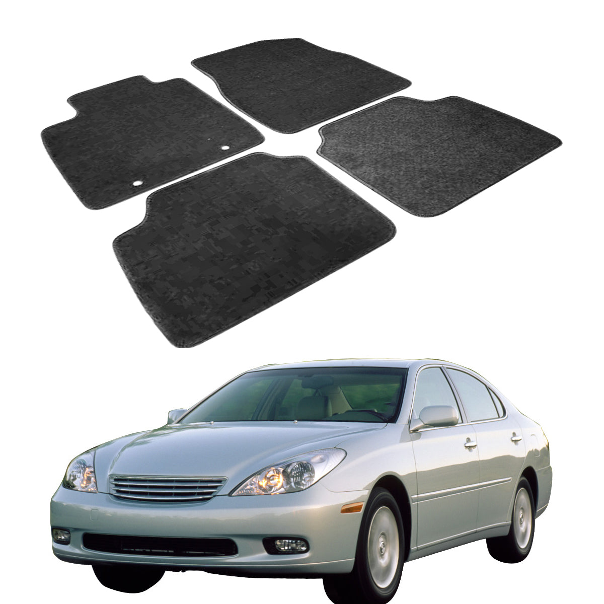Car Floor Mat for 2002-2006 Lexus ES300 ES330 Black Carpet 4PC Nylon
