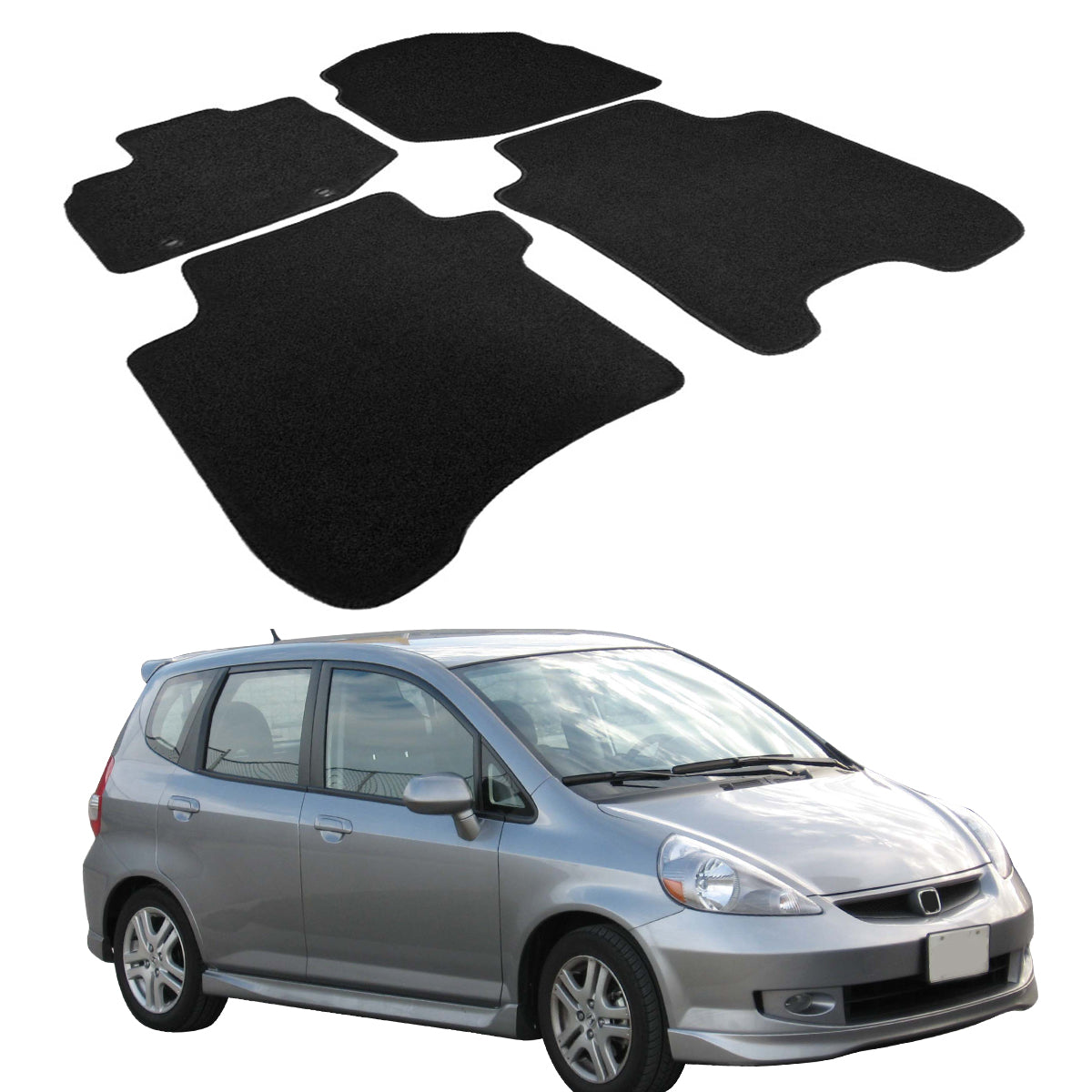 2006-2012 Honda Fit Car Mats Carpet 4PC Nylon