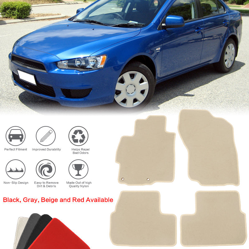2008-2017 Mitsubishi Lancer Car Floor Mats Carpet 4PC Nylon