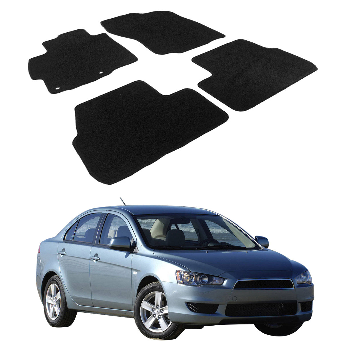 2008-2017 Mitsubishi Lancer Car Floor Mats Carpet 4PC Nylon