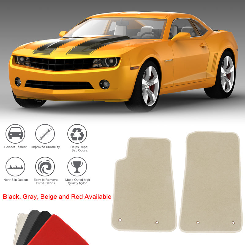 2010-2015 Chevrolet Camaro Car Floor Mats Carpet 2PC Nylon