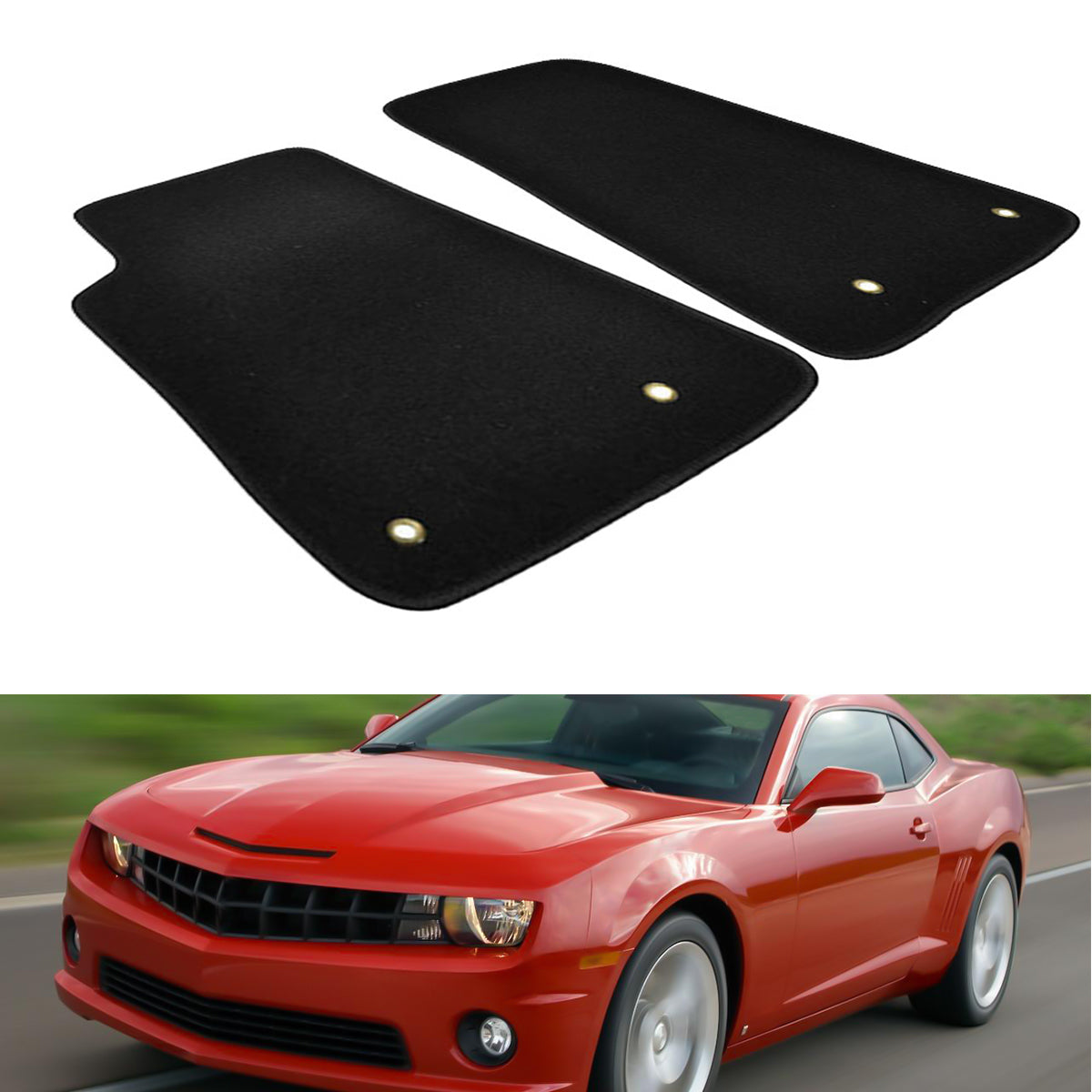 2010-2015 Chevrolet Camaro Car Floor Mats Carpet 2PC Nylon