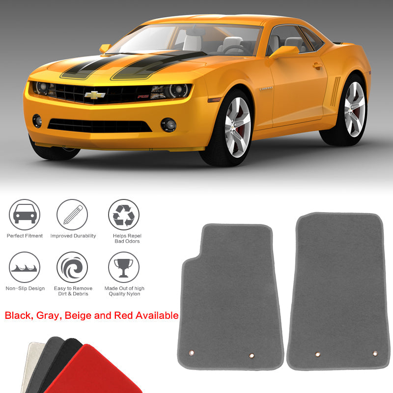 2010-2015 Chevrolet Camaro Car Floor Mats Carpet 2PC Nylon