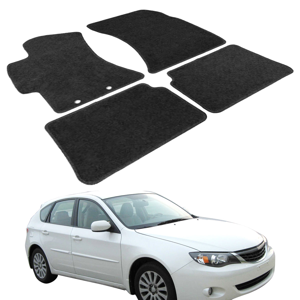Car Floor Mat for 2008-2011 Subaru Impreza Black Carpet 4PC Nylon