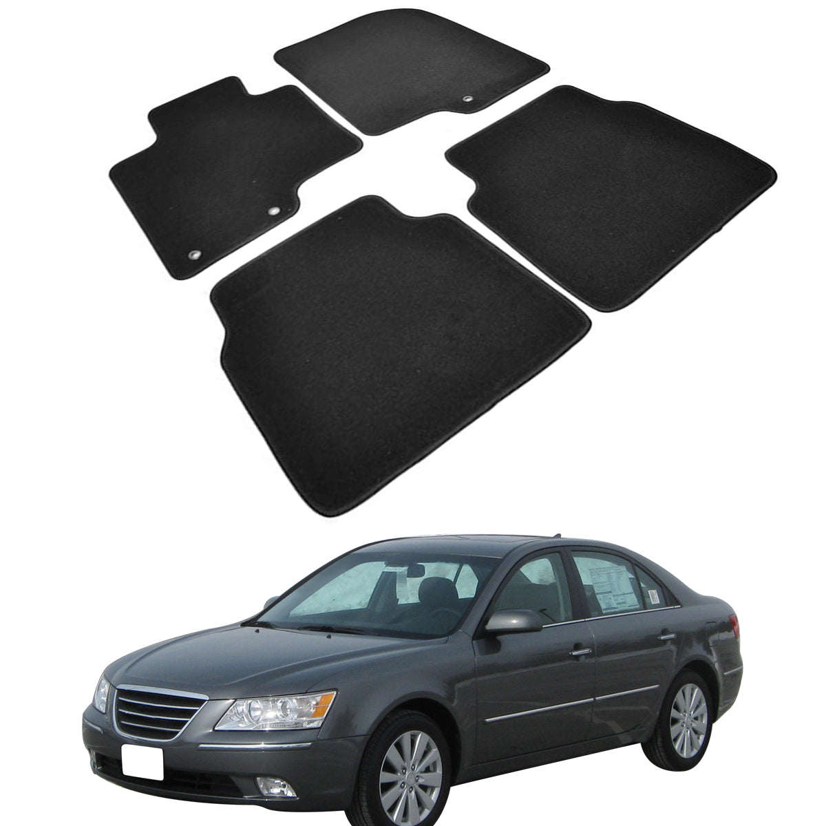 2010-2012 Hyundai Sonata Car Floor Mats Carpet 4PC Nylon