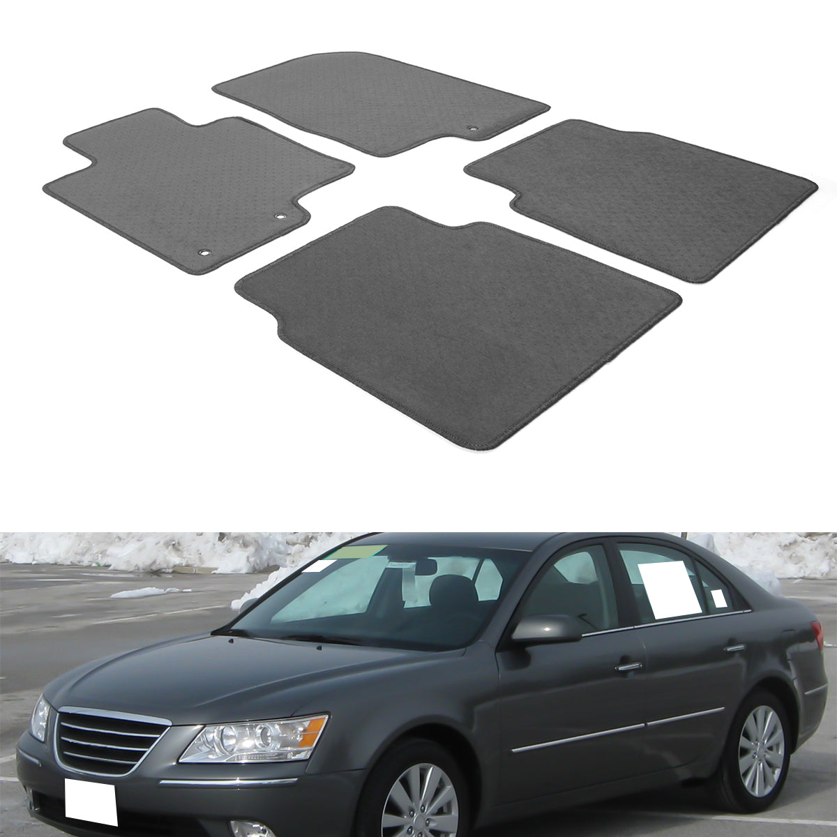 2010-2012 Hyundai Sonata Car Floor Mats Carpet 4PC Nylon
