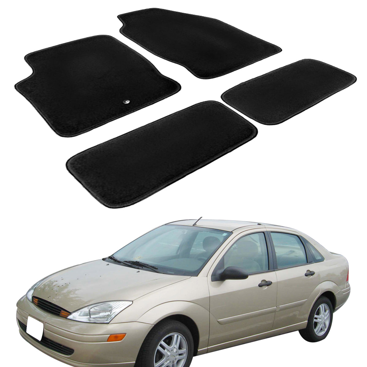 2000-2007 Ford Focus Car Floor Mats Carpet 4PC Nylon
