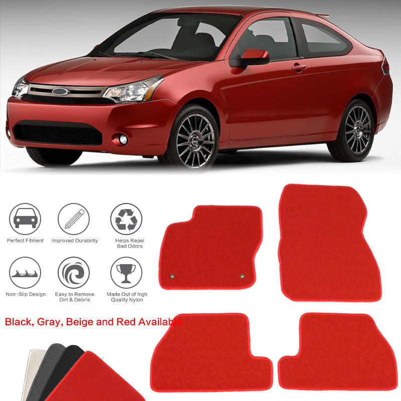 2011-2015 Ford Focus Car Floor Mats Carpet 4PC Nylon