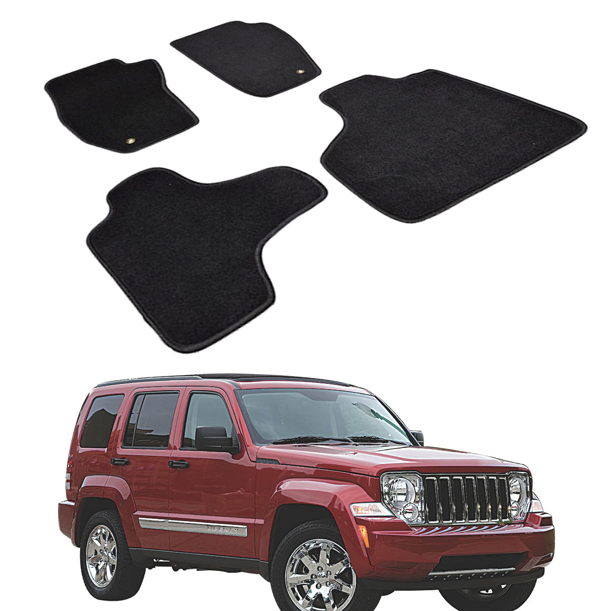 2008-2013 Jeep Liberty Car Floor Mats Carpet 4PC Nylon