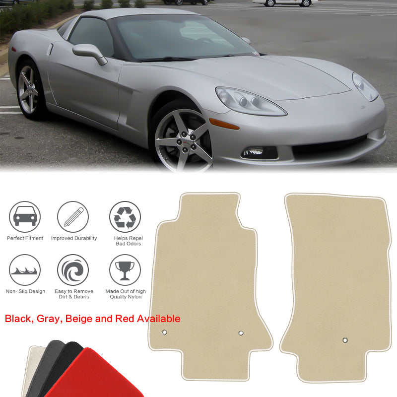2005-2013 Chevy Corvette C6 Car Floor Mats Carpet 2PC Nylon