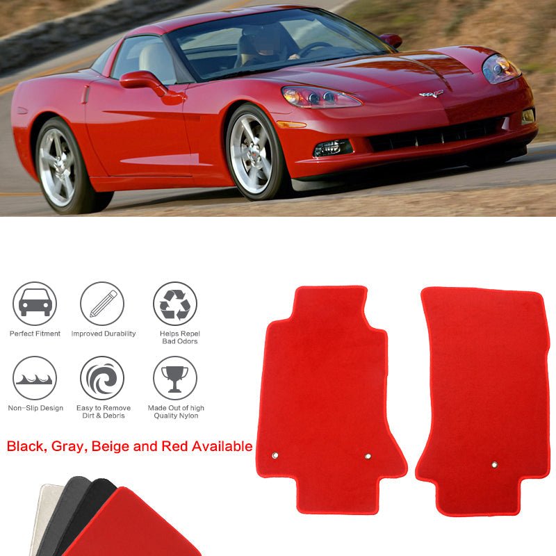 2005-2013 Chevy Corvette C6 Car Floor Mats Carpet 2PC Nylon