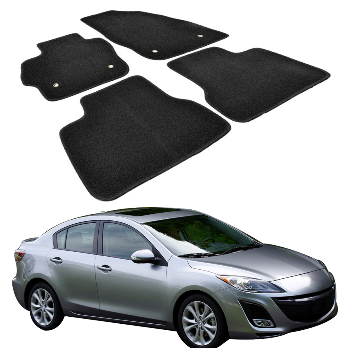 2010-2013 Mazda 3 Car Floor Mats Carpet 4PC Nylon