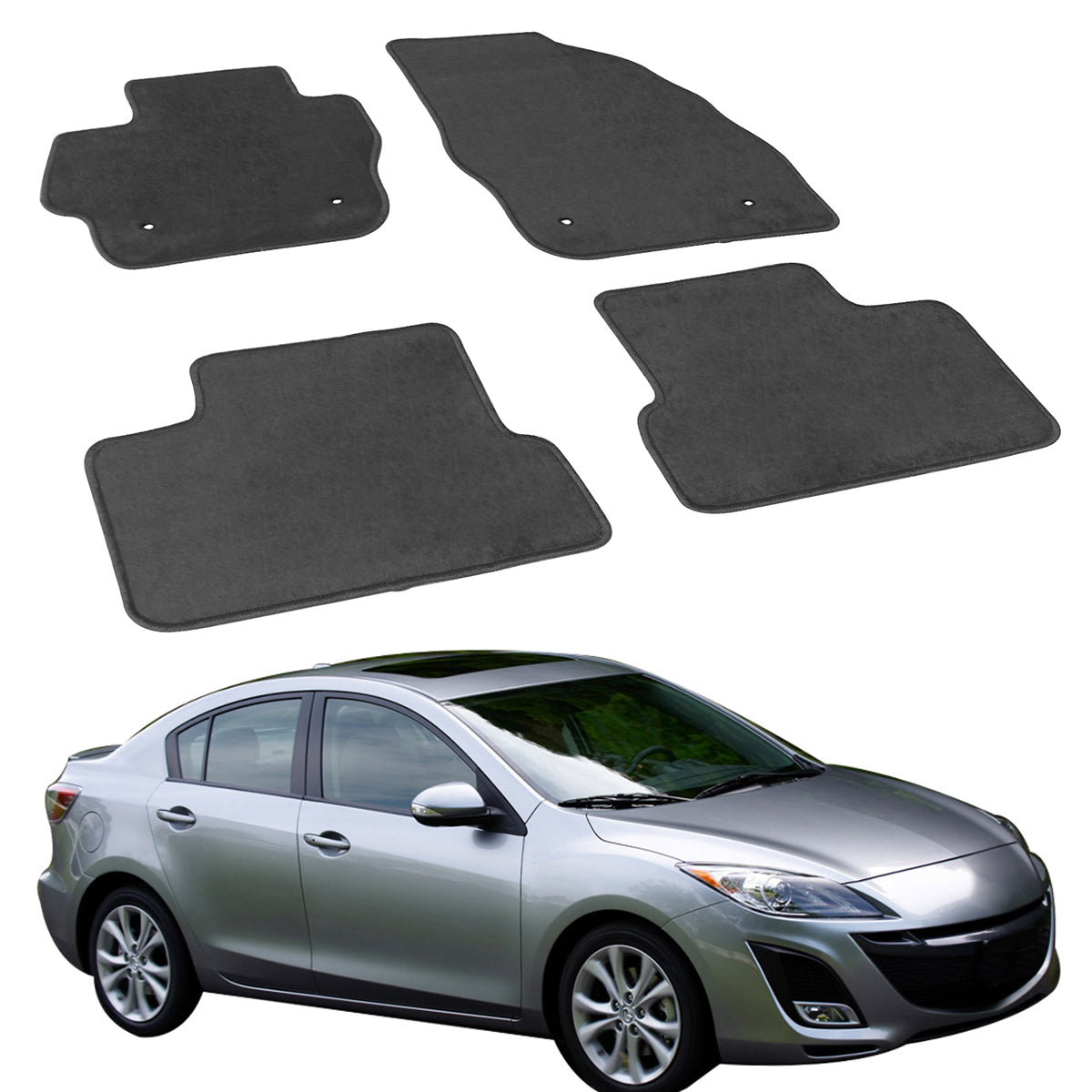 2010-2013 Mazda 3 Car Floor Mats Carpet 4PC Nylon