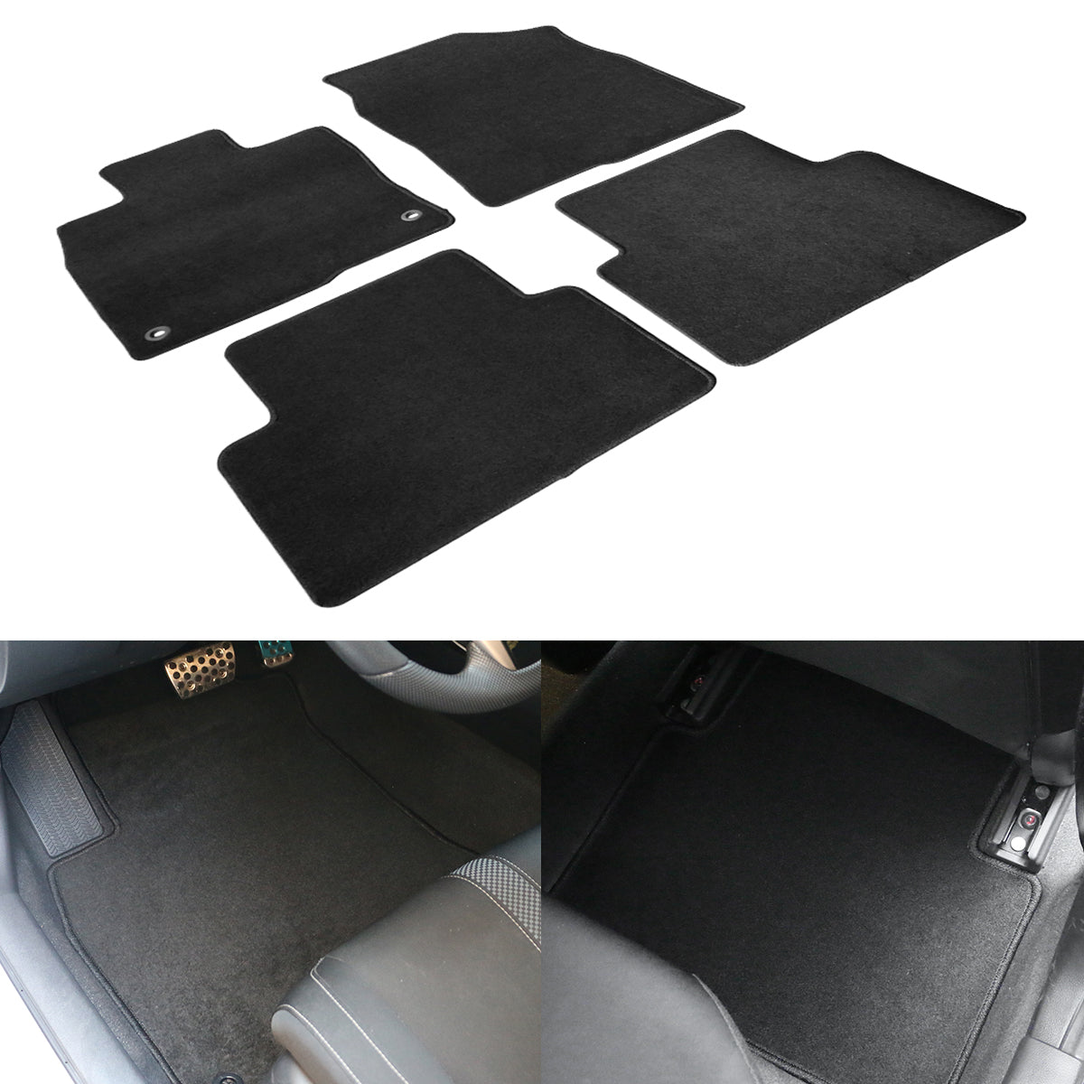 2016-2021 Honda Civic 4-Door Car Floor Mats Carpet 4PC Nylon
