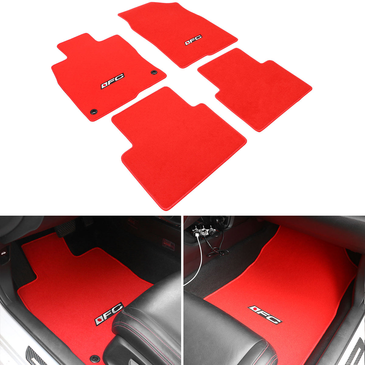 2016-2021 Honda Civic 4-Door Car Floor Mats Carpet 4PC Nylon