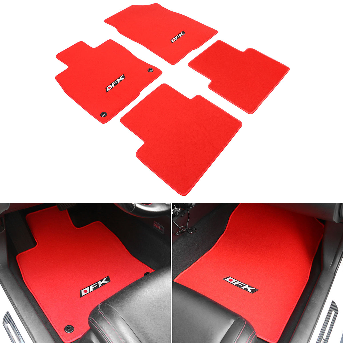 2016-2021 Honda Civic 4-Door Car Floor Mats Carpet 4PC Nylon