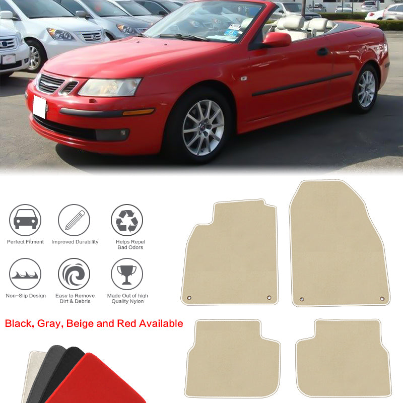 2003-2011 Saab 9-3 Car Floor Mats Carpet 4PC Nylon