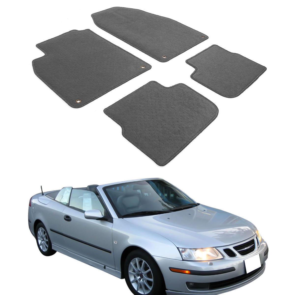 2003-2011 Saab 9-3 Car Floor Mats Carpet 4PC Nylon