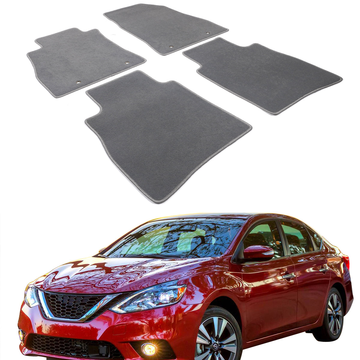 2013-2018 Nissan Sentra Car Floor Mats Carpet 4PC Nylon