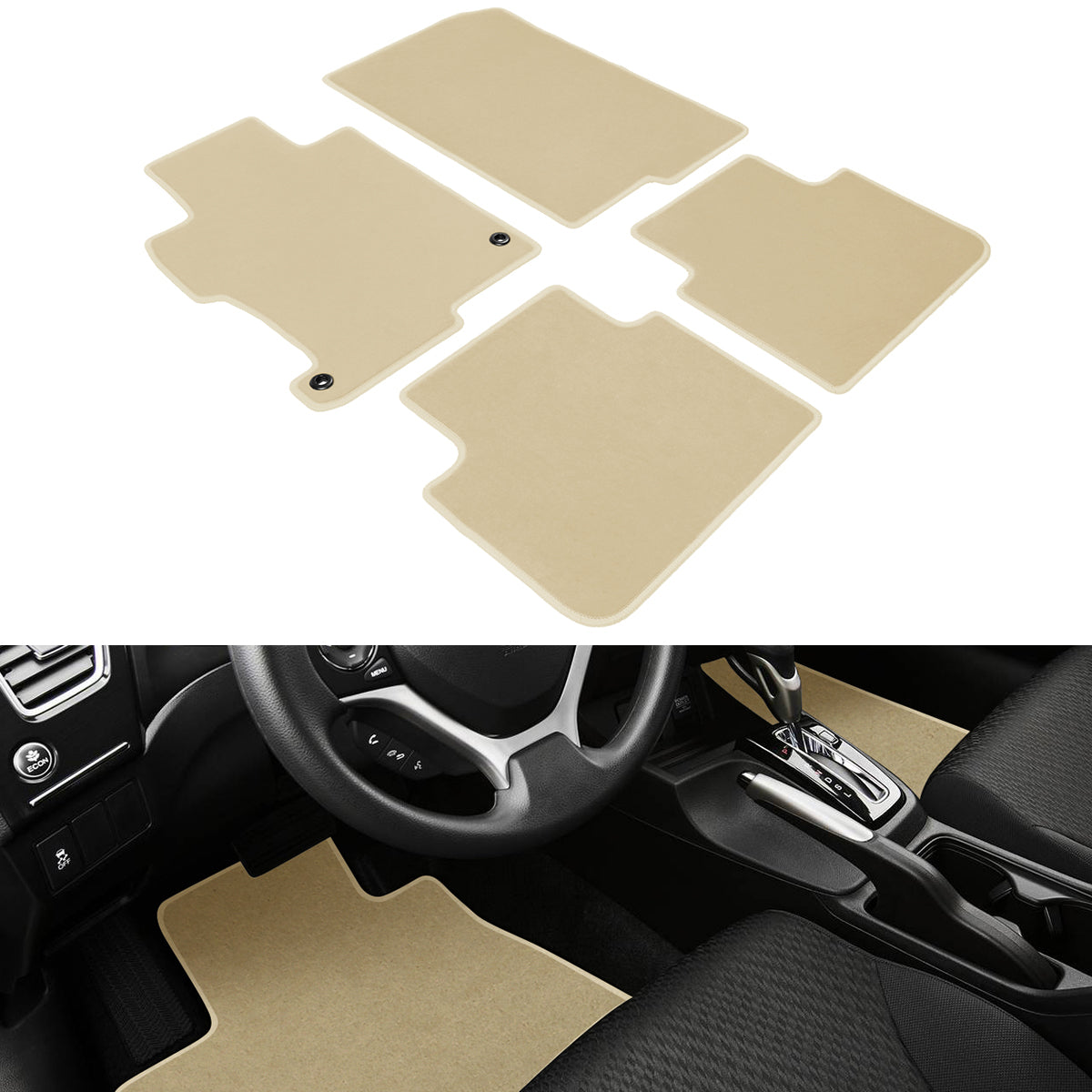 2013-2017 Honda Accord Sedan Car Floor Mats Carpet 4PC