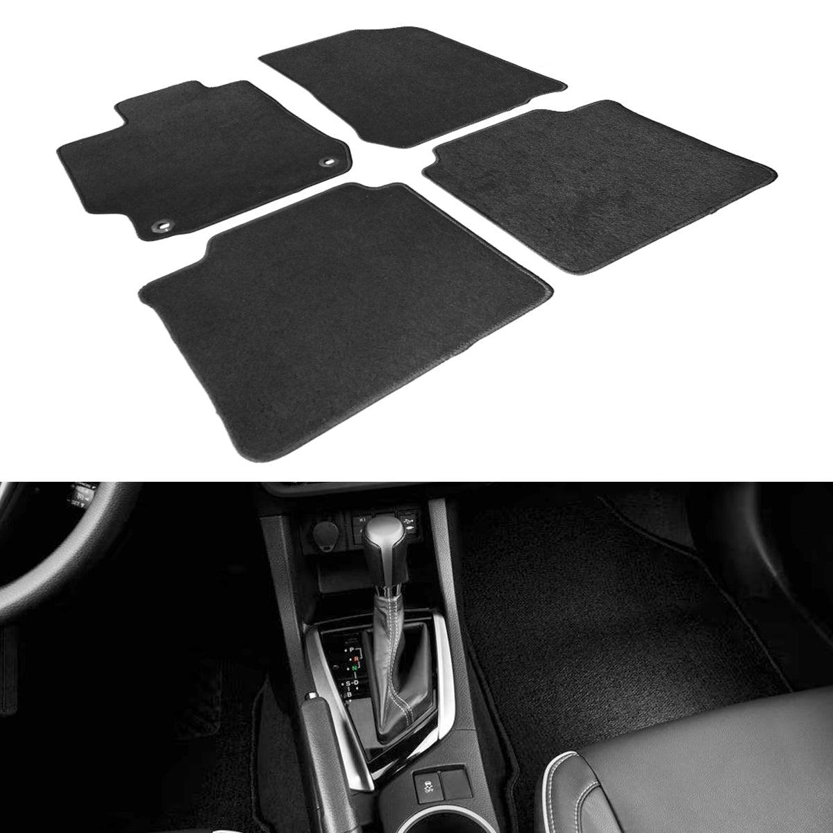2012-2017 Toyota Camry Car Floor Mats Carpet 4PC Nylon & Latex Rubber