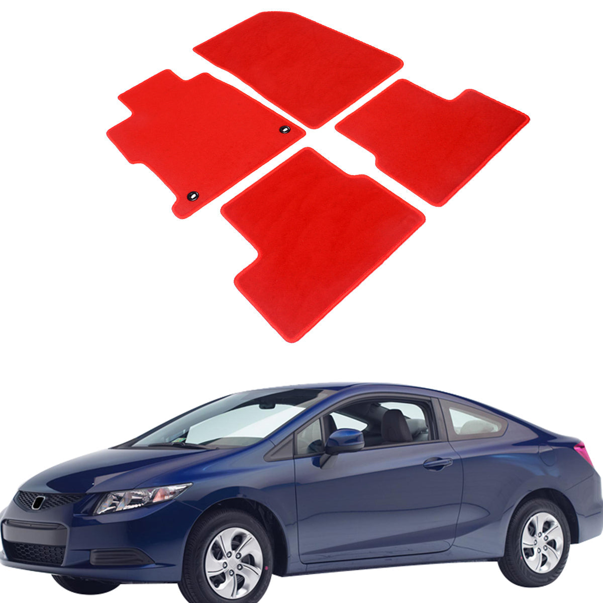 2012-2015 Honda Civic Coupe Car Floor Mats Carpet 4PC Nylon