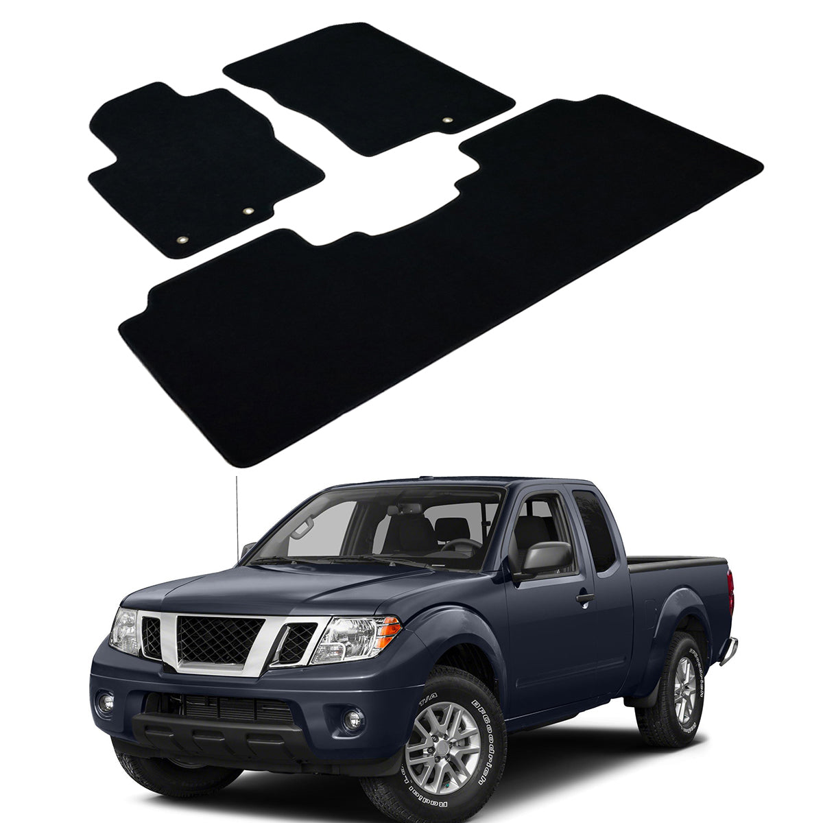 Car Floor Mat for 2011-2021 Nissan Frontier Crew Cab Nylon 3PC