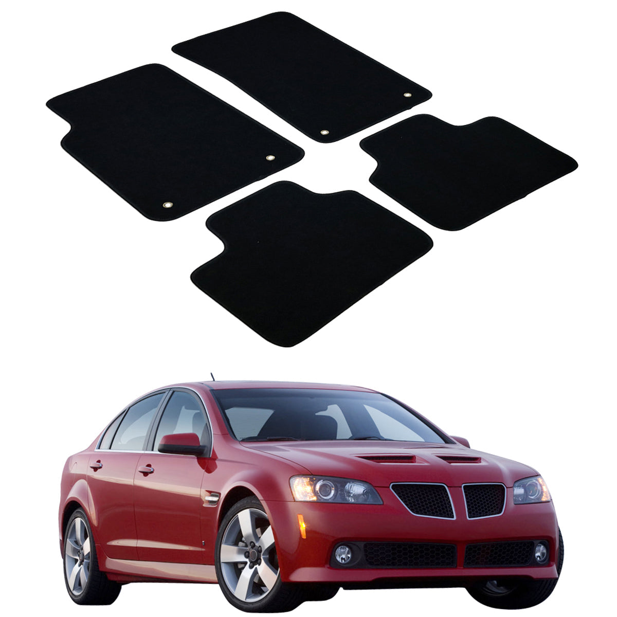 Car Floor Mat for 2008-2009 Pontiac G8 Black Front Rear  Nylon 4PC