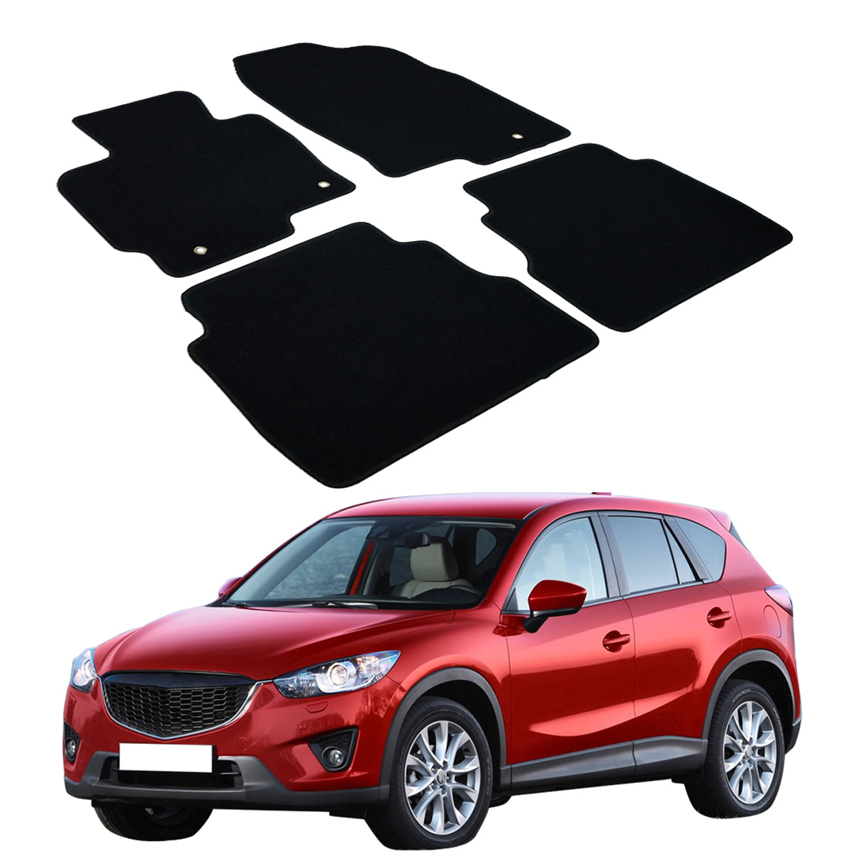 Car Floor Mat for 2013-2016 Mazda CX-5 Black Front Rear  Nylon 4PC