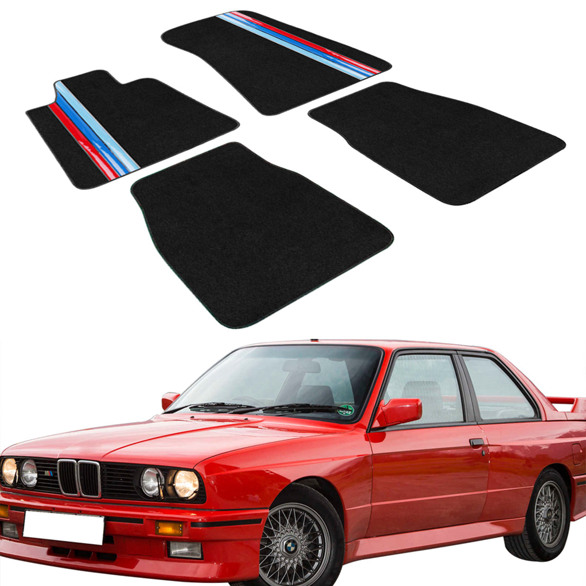 1984-1991 BMW 3 Series Coupe Car Floor Mats Carpet 4PC Nylon