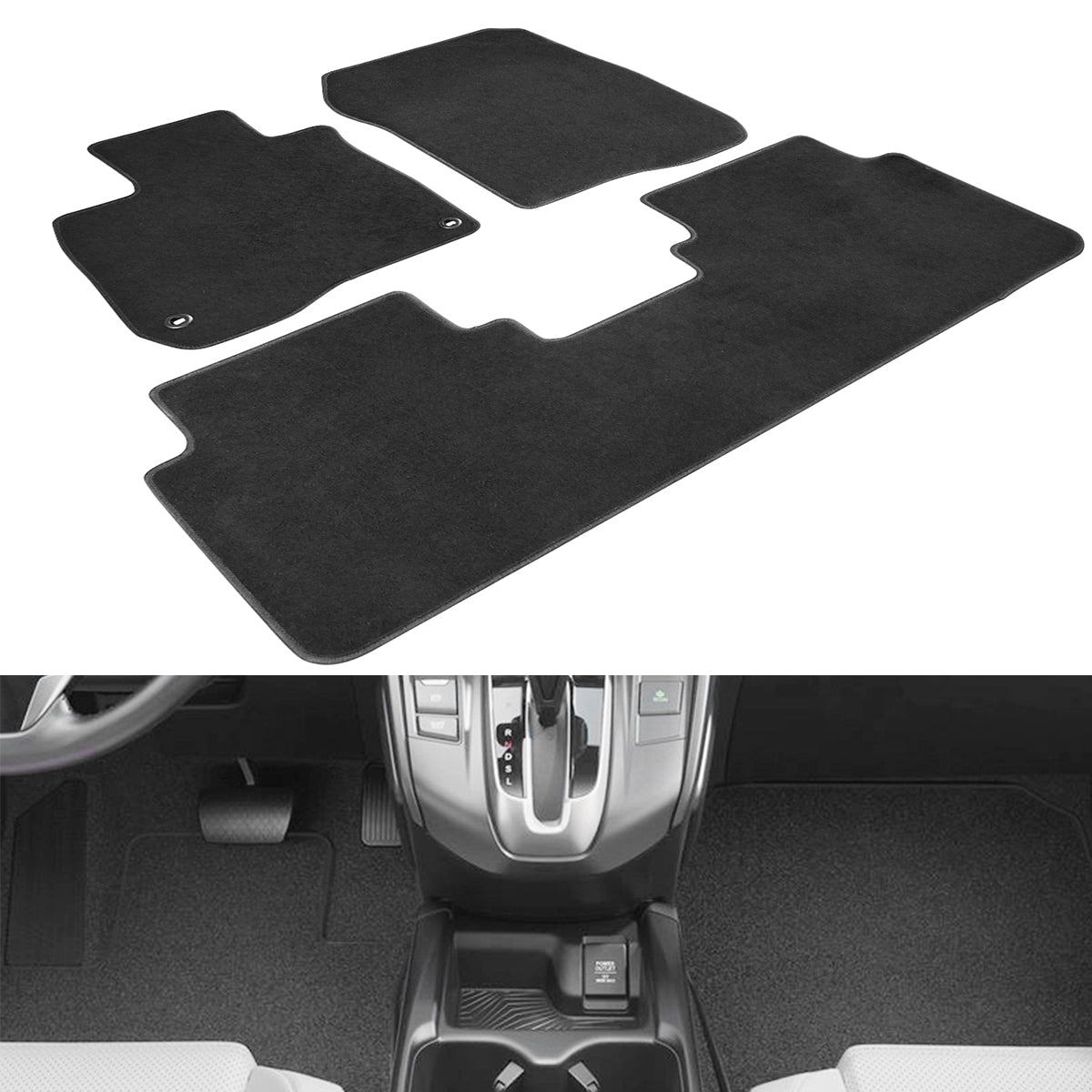 2017-2022 Honda CR-V Car Floor Mats Carpet 3PC Nylon