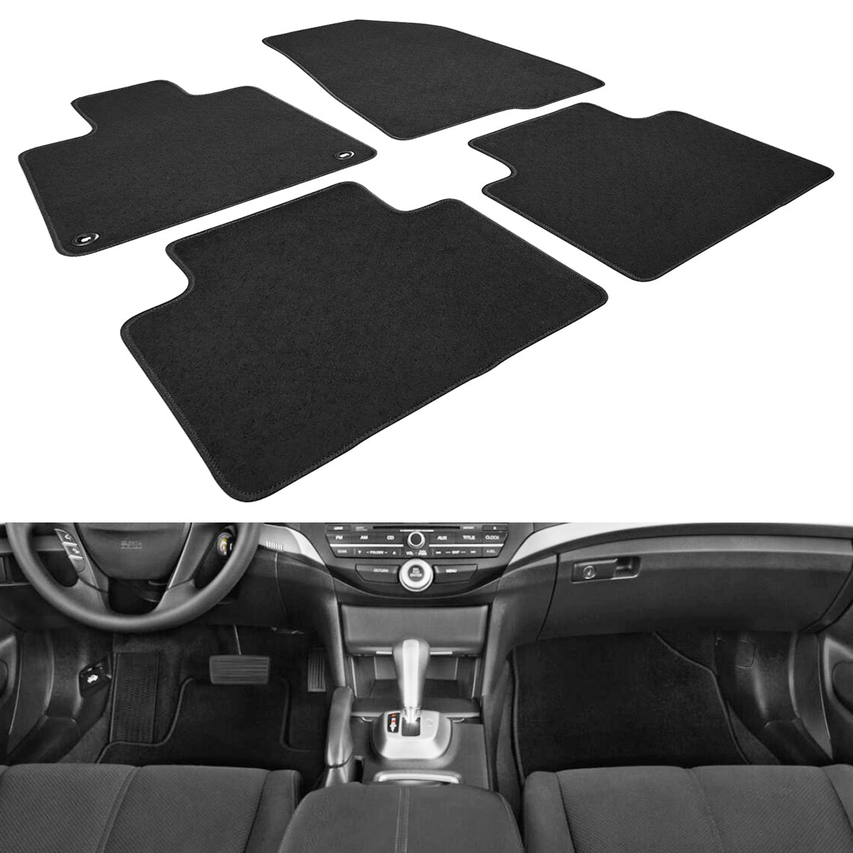 2018-2022 Honda Accord Car Floor Mats Carpet 4PC Nylon