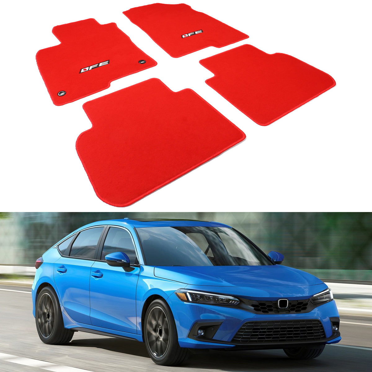 2022-2025 Honda Civic Acura Integra Car Floor Mats Carpet 4PC Nylon