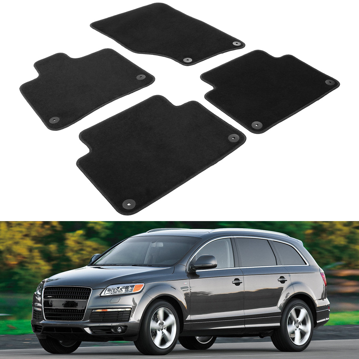 2007-2015 Audi Q7 Nylon Floor Mats Liner Front Rear Carpets Set