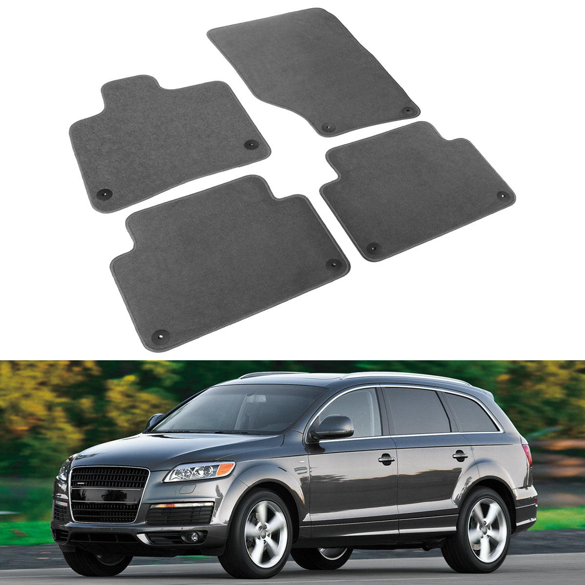 2007-2015 Audi Q7 Nylon Floor Mats Liner Front Rear Carpets Set