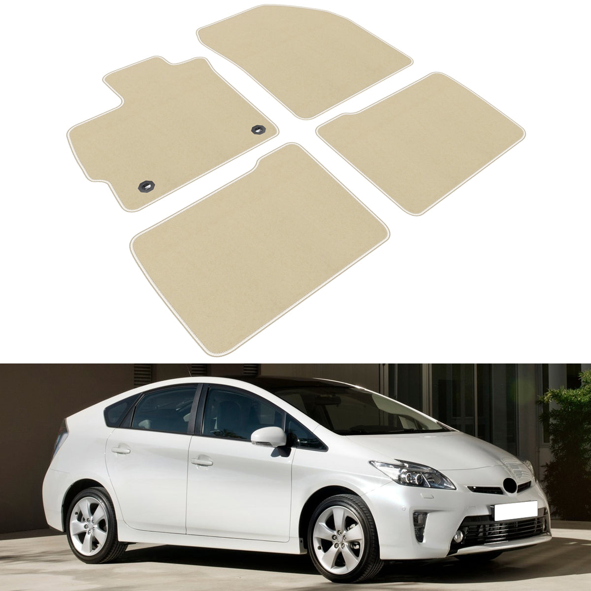 2012-2015 Toyota Prius Nylon Floor Mats Liner Front Rear Carpets